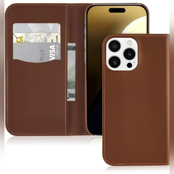 Coach iPhone 16 PRO Signature Canvas Wallet Folio Case, Hazelnut